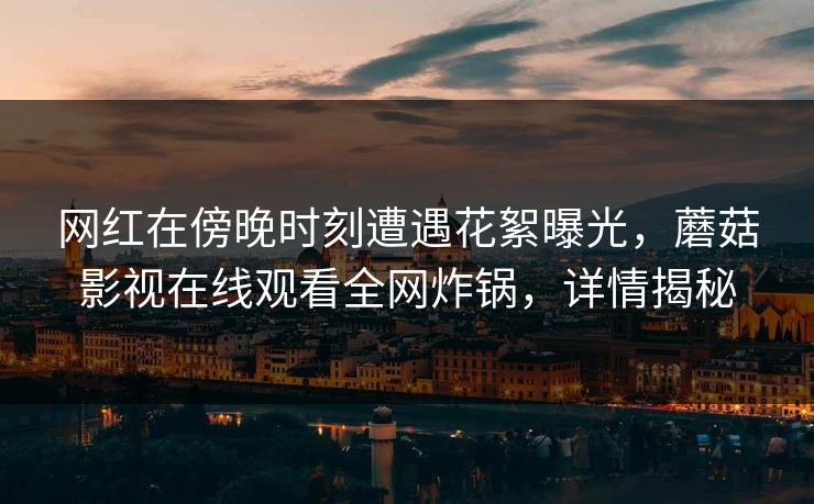 网红在傍晚时刻遭遇花絮曝光，蘑菇影视在线观看全网炸锅，详情揭秘