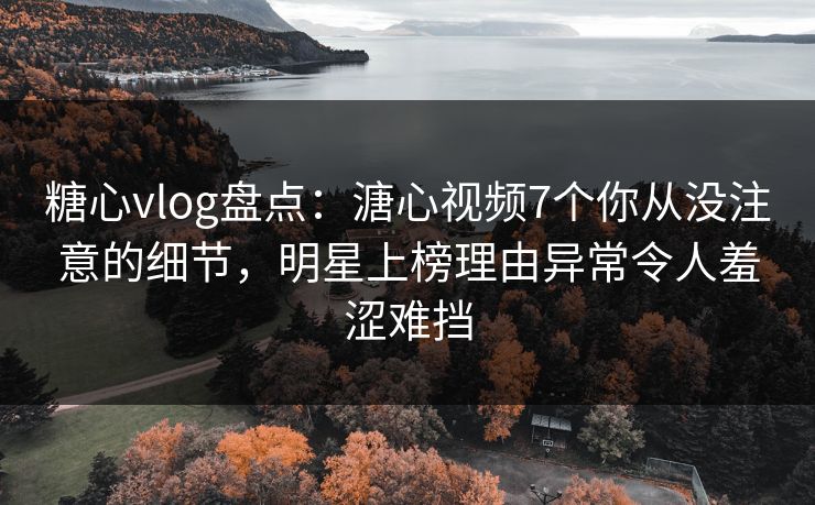 糖心vlog盘点:溏心视频7个你从没注意的细节,明星上榜理由异常令人羞涩难挡 糖心vlog盘点:溏心视频7个你从没注意的细节,明星上榜理由异常令人羞涩难挡